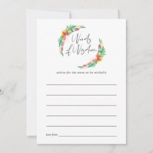 Tropical Summer Beach Baby Dusche Mama Beratung Hinweiskarte