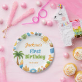 Tropical Summer Beach Birthday Party Paper Plates Pappteller (Party)