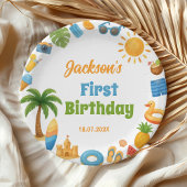 Tropical Summer Beach Birthday Party Paper Plates Pappteller