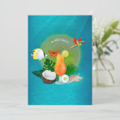 Tropical Summer Beach Bridal Dusche Einladung (Stehend Vorderseite)