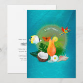 Tropical Summer Beach Bridal Dusche Einladung (Vorne/Hinten)