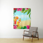 Tropical Summer Beach Drinks Aloha Luau Hintergrun Wandteppich (Beispiel)