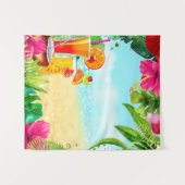 Tropical Summer Beach Drinks Aloha Luau Hintergrun Wandteppich (Vorderseite (Horizontal))