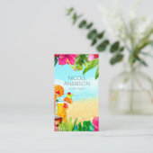 Tropical Summer Beach Drinks Aloha Luau Visitenkarte (Stehend Vorderseite)