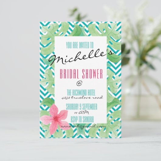 Tropical Summer Beach Einladung (Stehend Vorderseite)