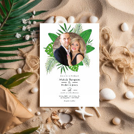 Tropical Summer Beach Foto Wedding Einladung