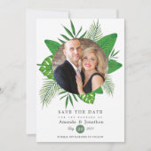 Tropical Summer Beach Foto Wedding Save The Date (Vorderseite)