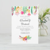 Tropical Summer Beach Hochzeit Probe Dinner Einladung (Stehend Vorderseite)