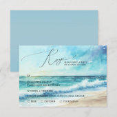 Tropical Summer Beach Hochzeit RSVP Karte (Vorne/Hinten)