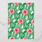 Tropical Summer Beach Luau Babydusche Vielen Dank Folieneinladung (Rückseite)