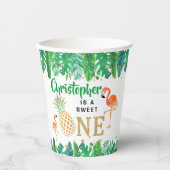 Tropical Summer Beach Luau Boys 1. Geburtstag Pappbecher (Vorderseite)