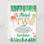 Tropical Summer Beach Luau Boys 2. Geburtstag Dankeskarte (Vorderseite)