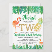 Tropical Summer Beach Luau Boys 2. Geburtstag Einladung (Vorderseite)