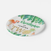 Tropical Summer Beach Luau Boys 2. Geburtstag Pappteller (Schrägansicht)