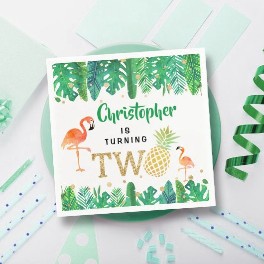 Tropical Summer Beach Luau Boys 2. Geburtstag Serviette