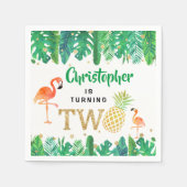 Tropical Summer Beach Luau Boys 2. Geburtstag Serviette (Vorderseite)