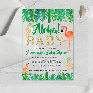 Tropical Summer Beach Luau Boys Baby Dusche Acryleinladungen