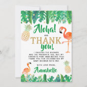 Tropical Summer Beach Luau Boys Baby Dusche Dankeskarte (Vorderseite)