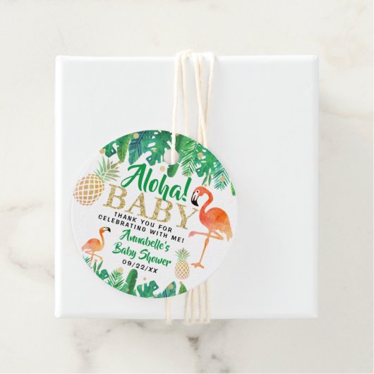 Tropical Summer Beach Luau Boys Baby Dusche Geschenkanhänger (Beispiel)