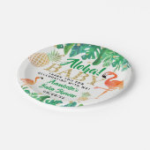 Tropical Summer Beach Luau Boys Baby Dusche Pappteller (Schrägansicht)