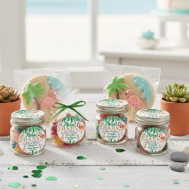 Tropical Summer Beach Luau Boys Baby Dusche Runder Aufkleber