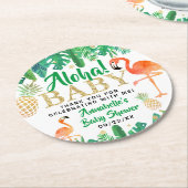 Tropical Summer Beach Luau Boys Baby Dusche Runder Pappuntersetzer (Angewinkelt)