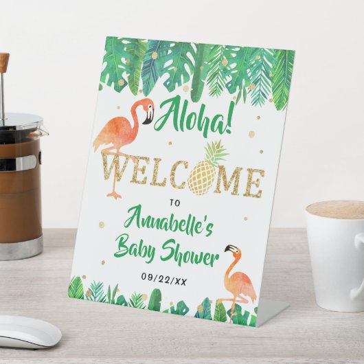 Tropical Summer Beach Luau Boys Baby Dusche Sockelschild (In SItu)