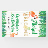 Tropical Summer Beach Luau Boys Geburtstag Willkom Banner (Horizontal)