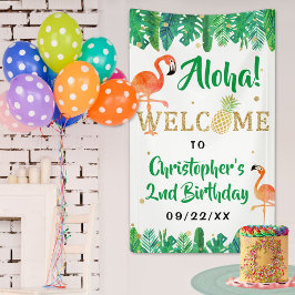 Tropical Summer Beach Luau Boys Geburtstag Willkom Banner