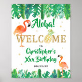 Tropical Summer Beach Luau Boys Geburtstag Willkom Poster (Vorne)