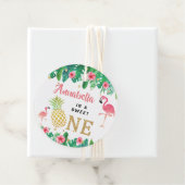 Tropical Summer Beach Luau Girls 1. Geburtstag Geschenkanhänger (Beispiel)