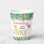 Tropical Summer Beach Luau Girls 1. Geburtstag Pappbecher (Vorderseite)