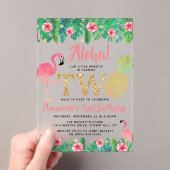 Tropical Summer Beach Luau Girls 2. Geburtstag Acryleinladungen (Insitu (Handheld))