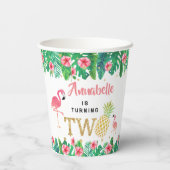 Tropical Summer Beach Luau Girls 2. Geburtstag Pappbecher (Rückseite)