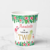 Tropical Summer Beach Luau Girls 2. Geburtstag Pappbecher (Vorderseite)