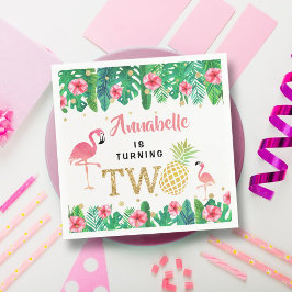 Tropical Summer Beach Luau Girls 2. Geburtstag Serviette