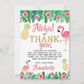 Tropical Summer Beach Luau Girls Babydusche Dankeskarte (Vorderseite)