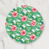 Tropical Summer Beach Luau Girls Babydusche Geschenkanhänger (Rückseite)