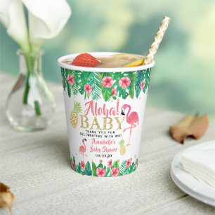 Tropical Summer Beach Luau Girls Babydusche Pappbecher