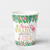 Tropical Summer Beach Luau Girls Babydusche Pappbecher (Rückseite)