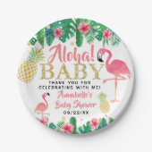 Tropical Summer Beach Luau Girls Babydusche Pappteller (Vorderseite)