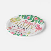 Tropical Summer Beach Luau Girls Babydusche Pappteller (Schrägansicht)