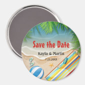 Tropical Summer Beach Party Save the Date Magnet (Vorderseite/Rückseite)