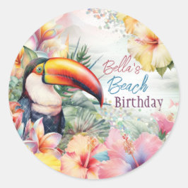 Tropical Summer Beach Party Stickers