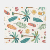 Tropical Summer Beach Pattern (1) Fleecedecke (Vorderseite (Horizontal))