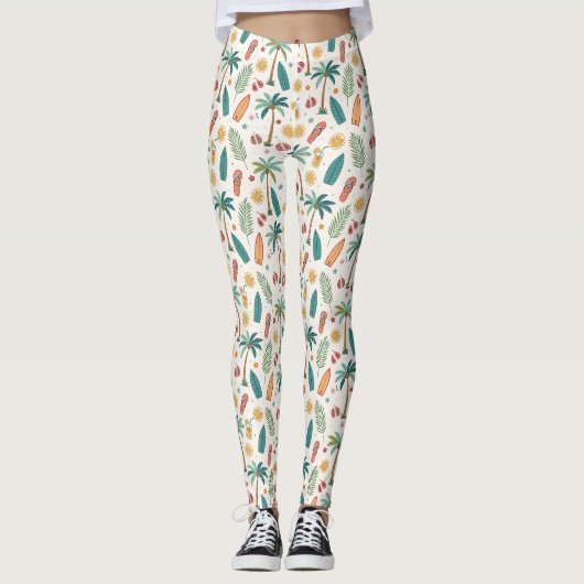 Tropical Summer Beach Pattern (1) Leggings (Vorderseite)