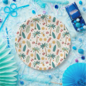 Tropical Summer Beach Pattern (1) Pappteller (Party)