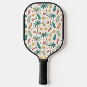 Tropical Summer Beach Pattern (1) Pickleball Schläger (Rückseite)