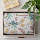 Tropical Summer Beach Pattern (1) Seidenpapier (Geschenk)
