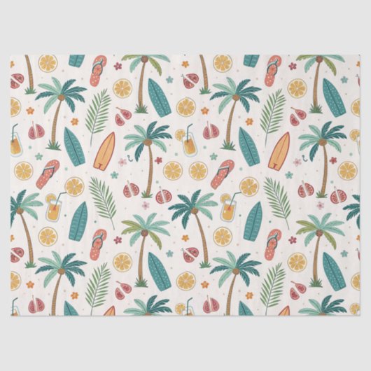 Tropical Summer Beach Pattern (1) Seidenpapier (Vorderseite)